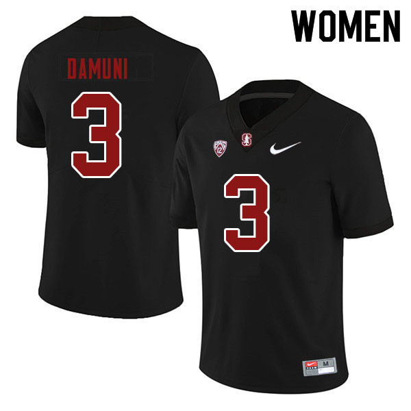 Women #3 Levani Damuni Stanford Cardinal College Football Jerseys Sale-Black - Click Image to Close